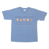 GILDAN Heavyweight Utah Boys T-Shirt Blue L