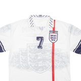 England Mens Football Shirt Jersey White Collared XL