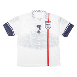 England Mens Football Shirt Jersey White Collared XL