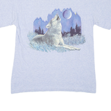 Wolf Mens T-Shirt Blue M