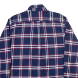 JACHS Mens Flannel Shirt Blue Check Long Sleeve L