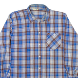 Mens Shirt Blue Check Long Sleeve L