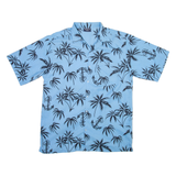 PACIFIC AND CO Mens Hawaiian Shirt Blue Floral M