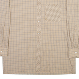 AMANN Mens Shirt Beige Check Long Sleeve L