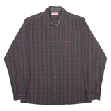 LEE COOPER Mens Shirt Grey Check Long Sleeve L