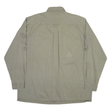 Mens Plain Shirt Grey Long Sleeve L