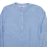TOMMY HILFIGER Womens Plain Shirt Blue Long Sleeve XS