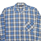 CRE ANGELO Mens Shirt Blue Check Long Sleeve M