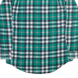 Mens Flannel Shirt Green Check Long Sleeve S