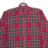 BRUMMELL Mens Flannel Shirt Red Plaid Long Sleeve S