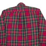 BRUMMELL Mens Flannel Shirt Red Plaid Long Sleeve S