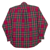 BRUMMELL Mens Flannel Shirt Red Plaid Long Sleeve S