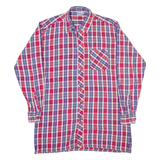 BREMO Mens Flannel Shirt Red Check Long Sleeve L