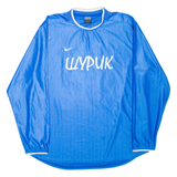 NIKE Mens Football Shirt Jersey Blue Long Sleeve XL