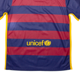 NIKE FC Barcelona Mens Football Shirt T-Shirt Blue V-Neck L