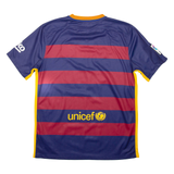 NIKE FC Barcelona Mens Football Shirt T-Shirt Blue V-Neck L