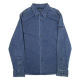 DKNY Mens Plain Shirt Blue Long Sleeve L