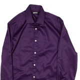 DKNY Mens Plain Shirt Purple Long Sleeve M