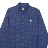 PRETTY GREEN Mens Shirt Blue Spotted Long Sleeve XS