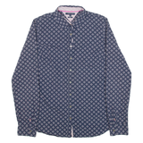 TOMMY HILFIGER Fitted Womens Shirt Blue Geometric Long Sleeve M