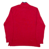 POLO RALPH LAUREN Mens Jumper Red 1/4 Zip Tight Knit S