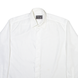 VERSACE Mens Plain Shirt White Long Sleeve XL