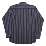 RENATO CAVALLI Mens Shirt Grey Striped Long Sleeve XL