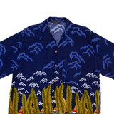 BANANA SPLIT Mens Hawaiian Shirt Blue Floral XL