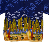 BANANA SPLIT Mens Hawaiian Shirt Blue Floral XL