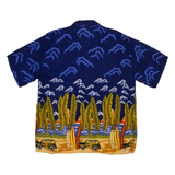 BANANA SPLIT Mens Hawaiian Shirt Blue Floral XL
