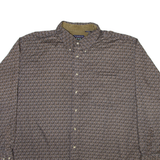 TRADER BAY Mens Shirt Brown Crazy Pattern Long Sleeve 2XL
