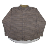 TRADER BAY Mens Shirt Brown Crazy Pattern Long Sleeve 2XL
