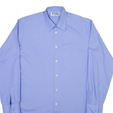 AMSA Mens Plain Shirt Blue Long Sleeve L
