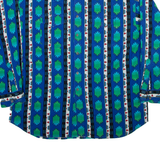 REVENGE Mens Shirt Blue Geometric Long Sleeve 2XL