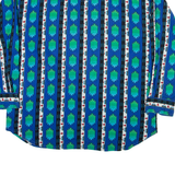 REVENGE Mens Shirt Blue Geometric Long Sleeve 2XL