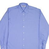 AMSA Mens Plain Shirt Blue Long Sleeve L