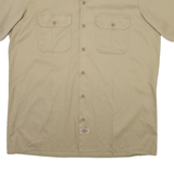 DICKIES Mens Plain Shirt Brown L