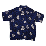 PINEAPPLE CONNECTION Mens Hawaiian Shirt Blue Floral L