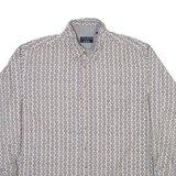 TRADER BAY Mens Shirt Grey Geometric Long Sleeve XL