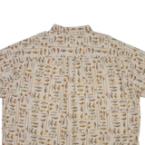 WOOLRICH FIsh Mens Shirt Beige Crazy Pattern 2XL
