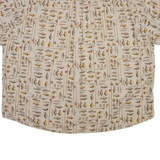 WOOLRICH FIsh Mens Shirt Beige Crazy Pattern 2XL