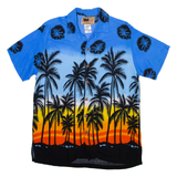 ON GEAR Mens Hawaiian Shirt Blue Floral M