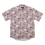 IVY CREW Mens Shirt White Crazy Pattern M