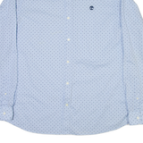 TIMBERLAND Slim Fit Mens Shirt Blue Spotted Long Sleeve 2XL