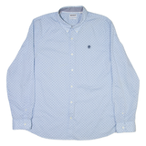 TIMBERLAND Slim Fit Mens Shirt Blue Spotted Long Sleeve 2XL