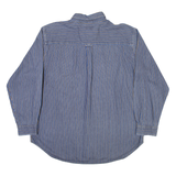 BASIC EDITIONS Mens Shirt Blue Striped Long Sleeve 2XL