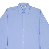 AMSA Mens Plain Shirt Blue Long Sleeve M