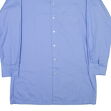 AMSA Mens Plain Shirt Blue Long Sleeve L