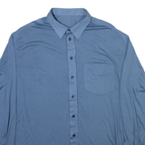 Mens Plain Shirt Blue Long Sleeve L