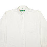 CANDA Mens Plain Shirt White Long Sleeve XL